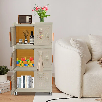 Gabinete de almacenamiento de baño de 3 niveles organizador de despensa de cocina independiente Foto 1 de 4