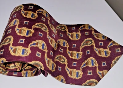 Corbata Meeting Street Borgoña Paisley Seda Foto 1 de 4