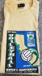 2001 NCAA DIVISION I-WOMEN’S VOLLEYBALL CHAMPIONSHIP-Tee-SHIRT Yellow -M-RARE - Picture 1 of 5