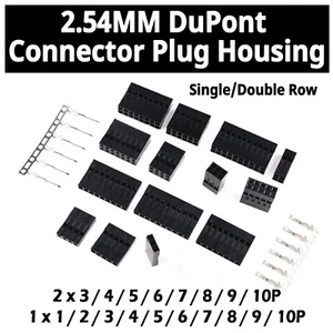 2.54MM DuPont Connector Plug Housing Single/Double Row 1x1P-10P 2x3P-10P Shell - Picture 1 of 24