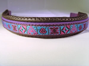 Perfeq Matt Purple Padded Brow Band con superposición de diseño azteca - Imagen 1 de 2
