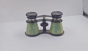 Vintage Ornate Green Opera Glasses Mini Binoculars Japan - Picture 1 of 7