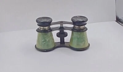 Vintage Ornate Green Opera Glasses Mini Binoculars Japan - Image 1 of 4