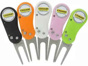 CHAMP FLIX Pitchfork Collapsible Repair Tool - with magnetic ball marker - Picture 1 of 4