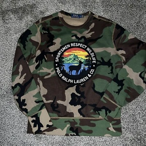 Polo Ralph Lauren Camouflage Respekt Wildlife Sportler Logo Pullover Herren Gr. M - Bild 1 von 7