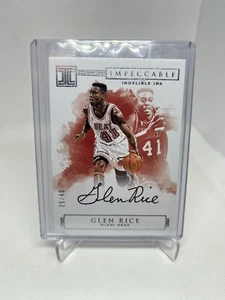 2016/17 Glen Rice Panini Impeccable Ink Auto /49 On Card auto Miami Heat RARE! - Picture 1 of 5