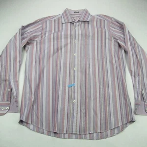 Bugatchi Shirt Mens Large Long Sleeve Button Up Casual Flip Cuff - Picture 1 of 8