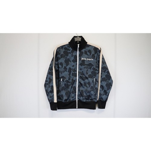 Giacca da pista mimetica da notte Palm Angels in bianco nero nuova con etichette piccola