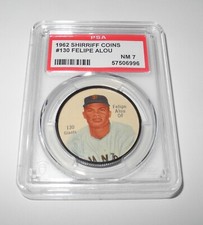 1962 Shirriff Canadian Baseball Coin Salada #130 Felipe Alou PSA 7 Near Mint