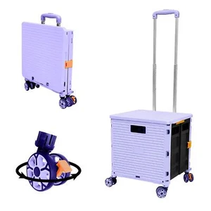 Caddie Pliable à Roulette 54L/45KG Chariot Utilitaire Multifonctionnel et Dur... - Photo 1/7