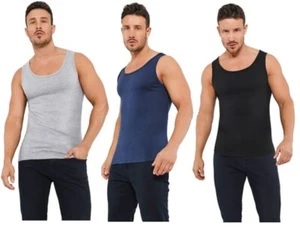 Mens 100% Cotton Vest Tank Top Summer Training Gym Plain Lightweight Small-2XL - Picture 1 of 6