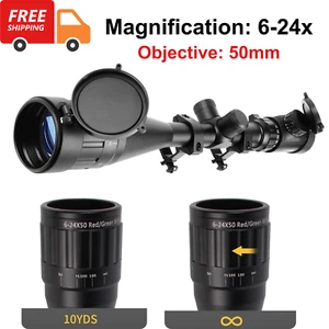 6-24x50 AO Rifle Scope R/G Illuminated Parallax Adjustment Long Range Riflescope - Picture 1 of 7