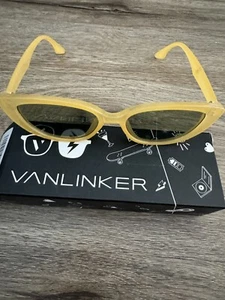 Occhiali da sole VANLINKER Small Trendy Skinny Cat Eye Donna Retro Montatura Bassa Len Verde - Foto 1 di 6