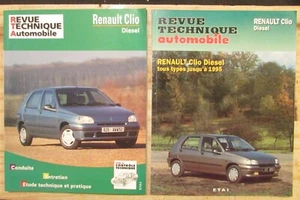 2 REVUES TECHNIQUE AUTOMOBILE RENAULT CLIO DIESEL TOUS TYPES JUSQU'À 1995 - Picture 1 of 1