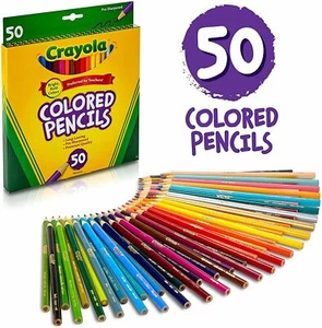 Crayola Colored Pencils Art Tools 50 Count Perfect for Art Projects and Adult - Picture 1 of 9