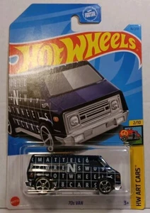 Hot Wheels HW Art Cars 2/10 70s Van 16/250 Dark Blue - Picture 1 of 3