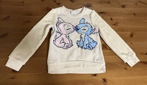 Disney Stitch and Angel Girls 6 Sweatshirt Heart Imprints - Picture 1 of 6