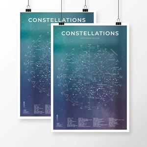 Zodiac Constellation Astrology Poster Star Sign Art Unframed Various Sizes - Picture 1 of 24