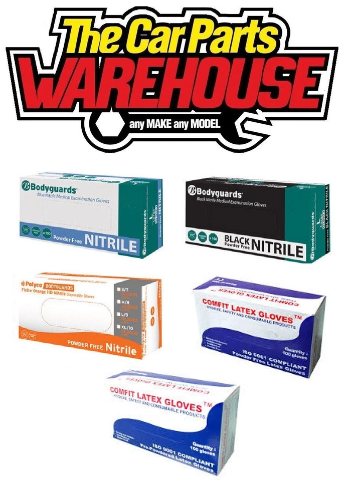 BODYGUARD DISPOSABLE GLOVES LATEX NITRILE VINYL POWDERED OR POWDER FREE - Image 1 of 1