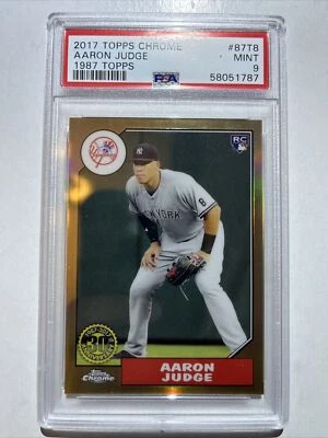 2017 TOPPS  CHROME AARON JUDGE 1987 RC REFRACTOR 30TH  RC MT  PSA  9 87T-8 - Image 1 of 2