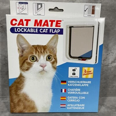Solapa para gato Cat Mate 2 vías bloqueable, para puertas de PVC/metal/madera - blanca (304 W) Foto 1 de 4