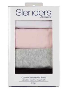 Slenders by Slenderella Cotton Comfort Midi Brief 4 Pair Pack Womens Undies - Picture 1 of 2