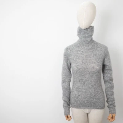 ACNE STUDIOS DWYN Mohair Women's High Neck Knited Relaxed Gray Pullover Size XS - Image 1 of 4