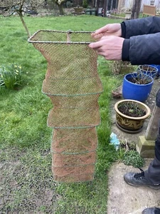 FA18 VINTAGE 48” 4’ KEEP NET 12” x 9”  PERIOD FISHING ACCESSORY JW DAY 110 - Picture 1 of 5