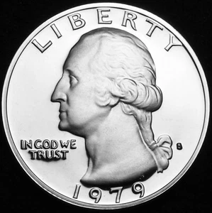 1979 S Washington Quarter Mint Proof ~ Type 1 Filled "S" from Proof Set - Bild 1 von 2