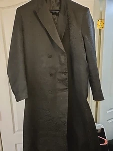 Bekishe Jewish Coat Kapote Size 48L Mens Black Jacket 14FG1 Tish Rose With Belt - Picture 1 of 3