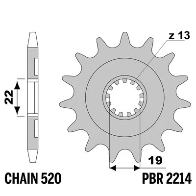 TM MX 300 2012-2014 pignone PBR passo 520 13 Denti Foto 1 de 4