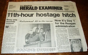 L.A. Herald Examiner (vollständig/komplett) Zeitung 20.01.1981 Geiselkrise & Reagan - Bild 1 von 3