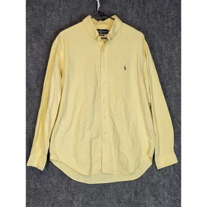 Ralph Lauren Mens Classic Fit Yellow Long Sleeve Button Down Shirt 16 1/2 Sz L - Picture 1 of 10