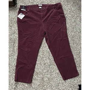 Womens Ava & Viv Corduroy Pants Sz 26W - Brand New - Dark Burgandy - Picture 1 of 2