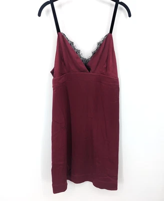 Vestido Ella Moss Mujer Grande Rojo Encaje Ribete Slip Satén Babydoll Y2K Cachichoso Nuevo con Etiquetas Foto 1 de 4