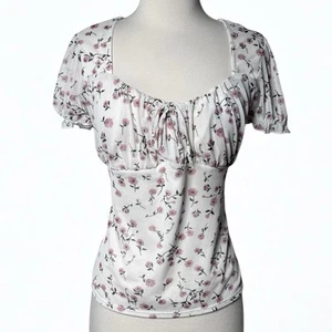 Top Y2K Lechera Talla XL Floral Malla Elastizada Campesino Boho Hada Grunge Femenino - Imagen 1 de 13