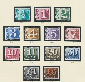 JUEGO DE CUOTAS POSTALES QEII 1970-75 DE PAPEL CON SUPERFICIE DE TIZA DE 13" EN ESTADO UM/COMO NUEVO. - Imagen 1 de 1