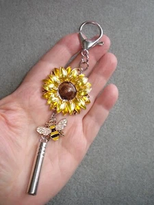 6" Long Sunflower, Bee Loud Working SAFETY Emergency 1 1/2" Whistle Key Ring#2 - Picture 1 of 8