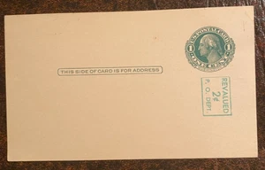 Postcard 1 Cent Revalued to 2 Cents UY7M - Unused but Printed on Back 50s - Picture 1 of 2