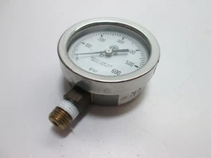 McDaniel Controls 0-600psi Gauge 1/4"NPT, Bronze Tube, Brass Socket  - Picture 1 of 3