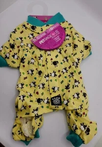 CUTE Pet rageous Pajamas pjs for puppy dogs dog sleeper shirt YELLOW X small NEW - Picture 1 of 6