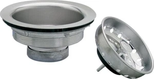 Colapador cesta fregadero de cocina de acero inoxidable KEENEY 1431SSBX con poste de palo fijo - Imagen 1 de 1