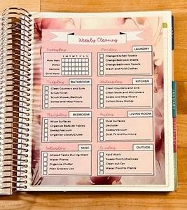 Weekly Cleaning Two Sided Dashboard for use w Erin Condren Life Planner~ - Picture 1 of 3