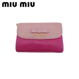 miu miu L-shaped zipper wallet magentaAuthentic Used T23849 - Picture 1 of 10