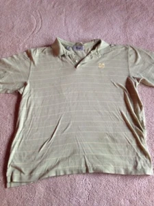 Notre Dame Pringle Of Scotland Yellow Green Polo Short Sleeve Shirt Size Large - Picture 1 of 4