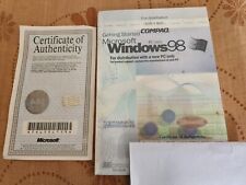 New Sealed MS Windows 98 Edition Software Product key Authenticity Certificate