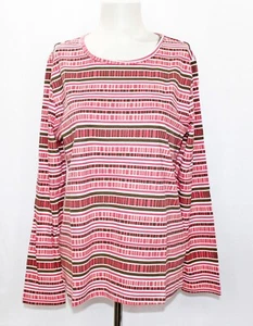 BLAIR Essential Long Sleeve Knit Tee / Top, Size M, Multicolor Stripe, NEW!! - Picture 1 of 4