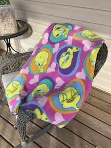 Vintage Looney Tunes Tweety Bird Fleece Throw Blanket 43 X 57 Fun Child Bedding - Picture 1 of 8