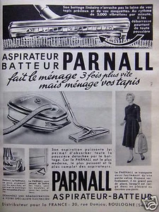 PUBLICITÉ DE PRESSE 1959 PARNALL ASPIRATEUR BATTEUR - ADVERTISING - Imagen 1 de 1