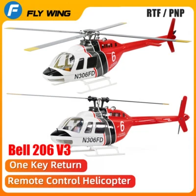 Flywing Bell 206 V3 6CH 3D GPS Auto Return Hovering RTF/PNP RC Helicopter - Image 1 of 4